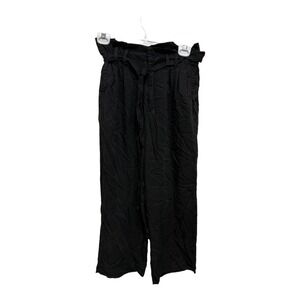 Sweetheart Paper Bag Wide Leg Pants Black Medium Women's